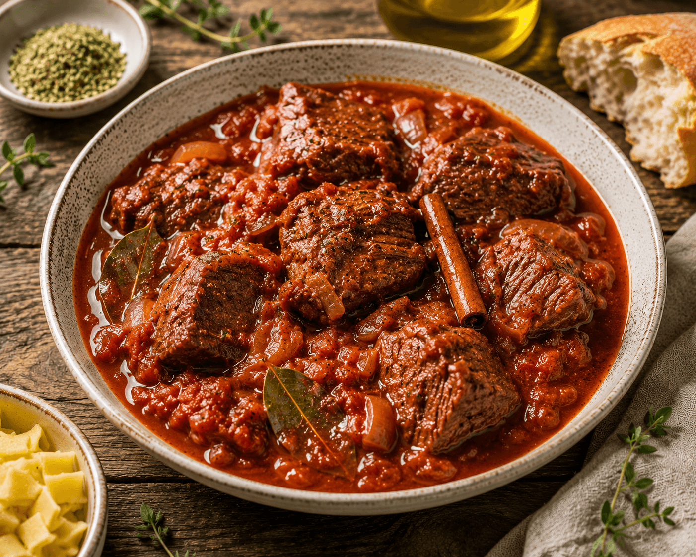 Kokkinisto: stoofvlees in tomatensaus