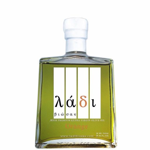 Ladi Biosas biologische koude persing extra virgin Griekse olijfolie met sinaasappel, fles 250ml.