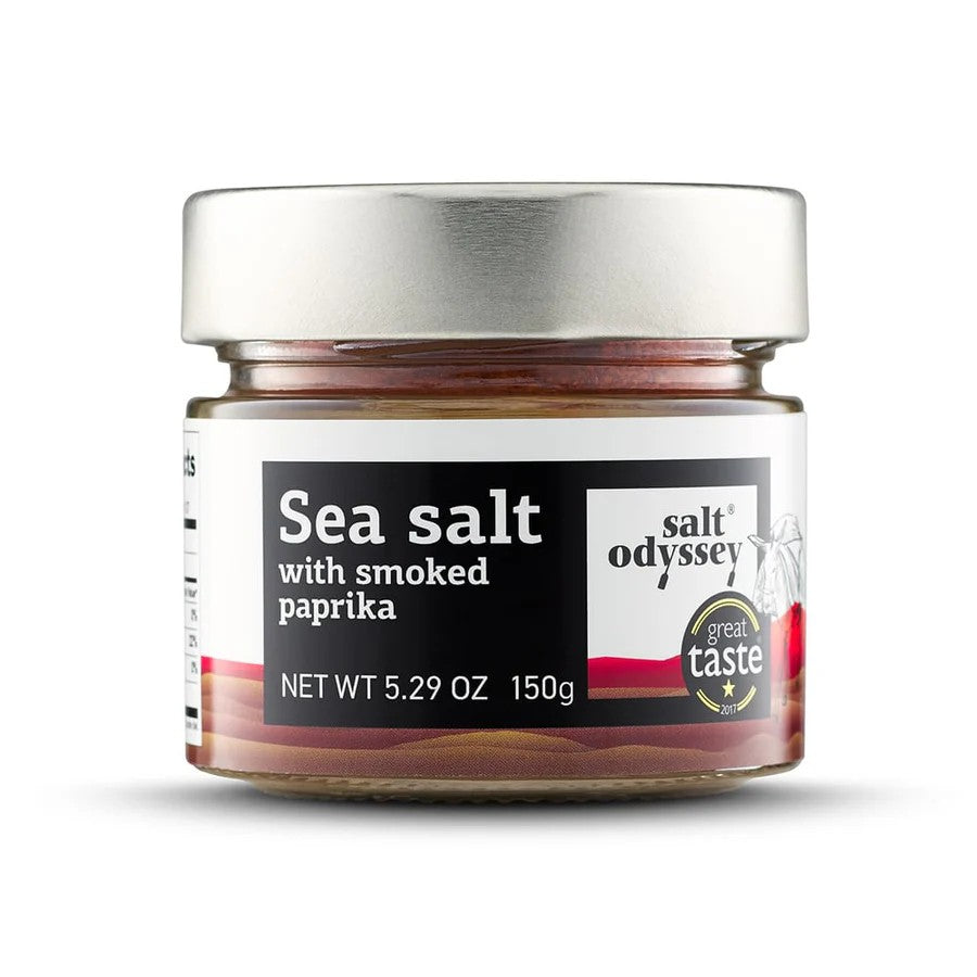 Salt Odyssey Grieks zeezout met gerookte paprika 150 gram.